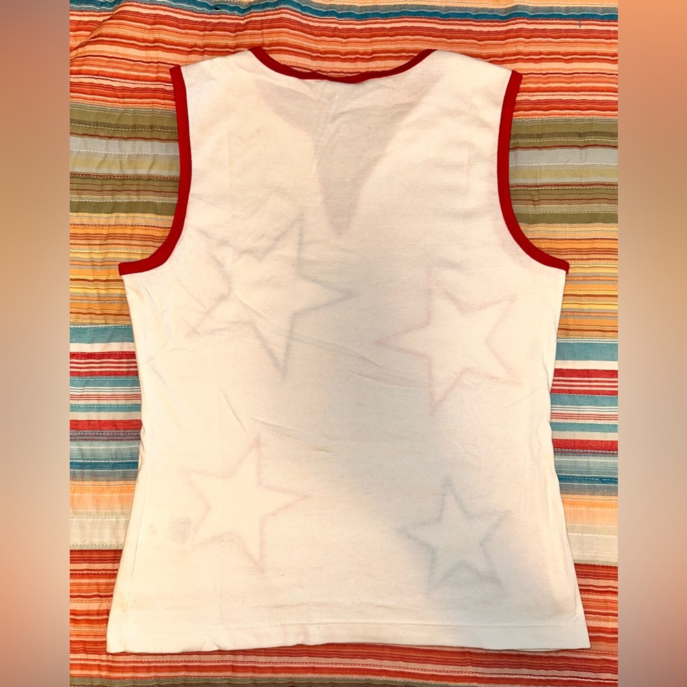 Vintage 90s Tommy Hilfiger Red White & Blue Star Tank Top - Picture 6 of 9